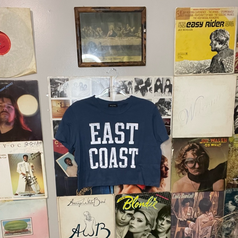 Blue East Coast Crop Top T Shirt